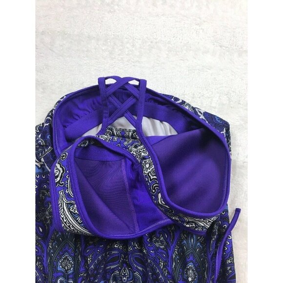 Athleta Tic Tac Toe Yoga Tank Top Size XS Racerback Gathered Waist - Picture 8 of 10